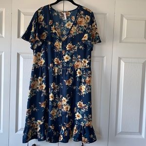 Xhilaration XL Blue Floral Dress